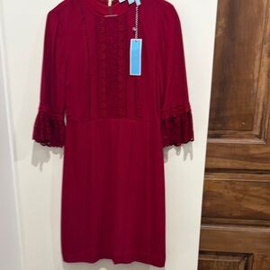 Draper James Burgundy Long Sleeve Dress